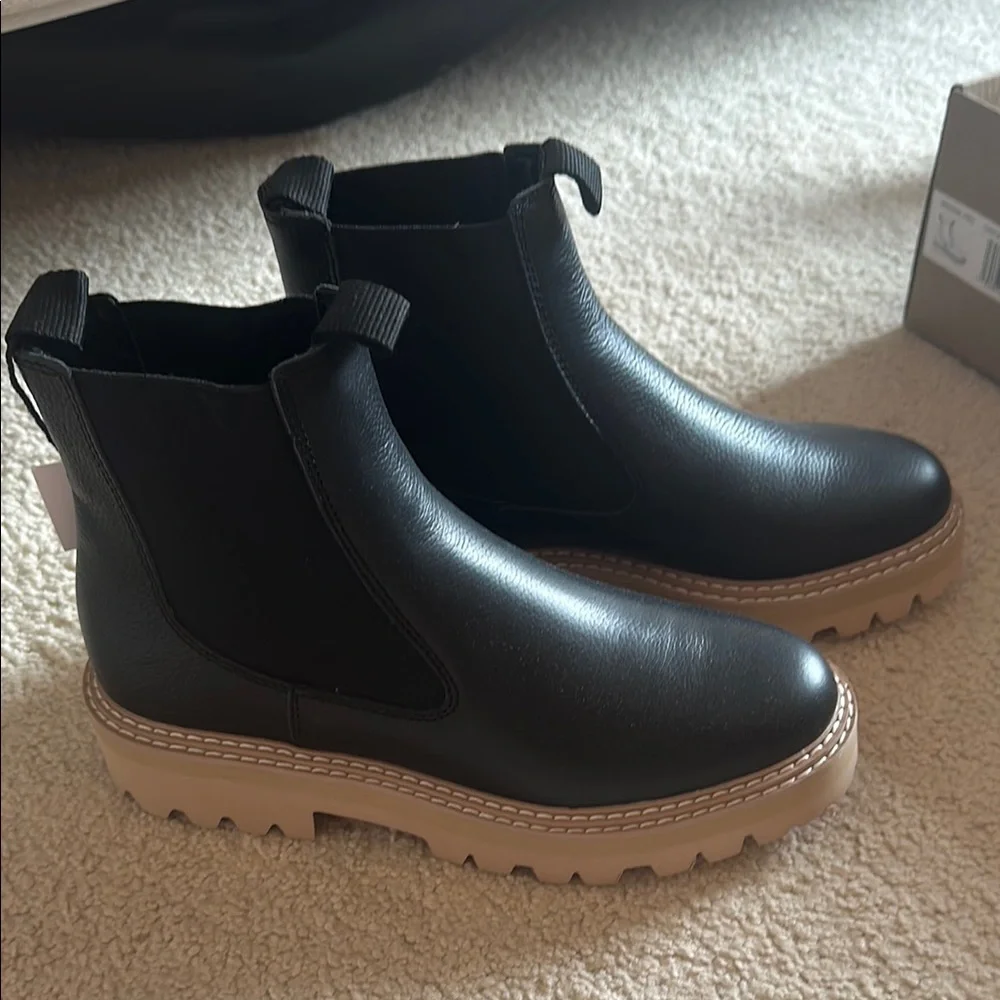 Dolce Vita Moana H20 Onyx Leather Boots - Picture 1 of 6